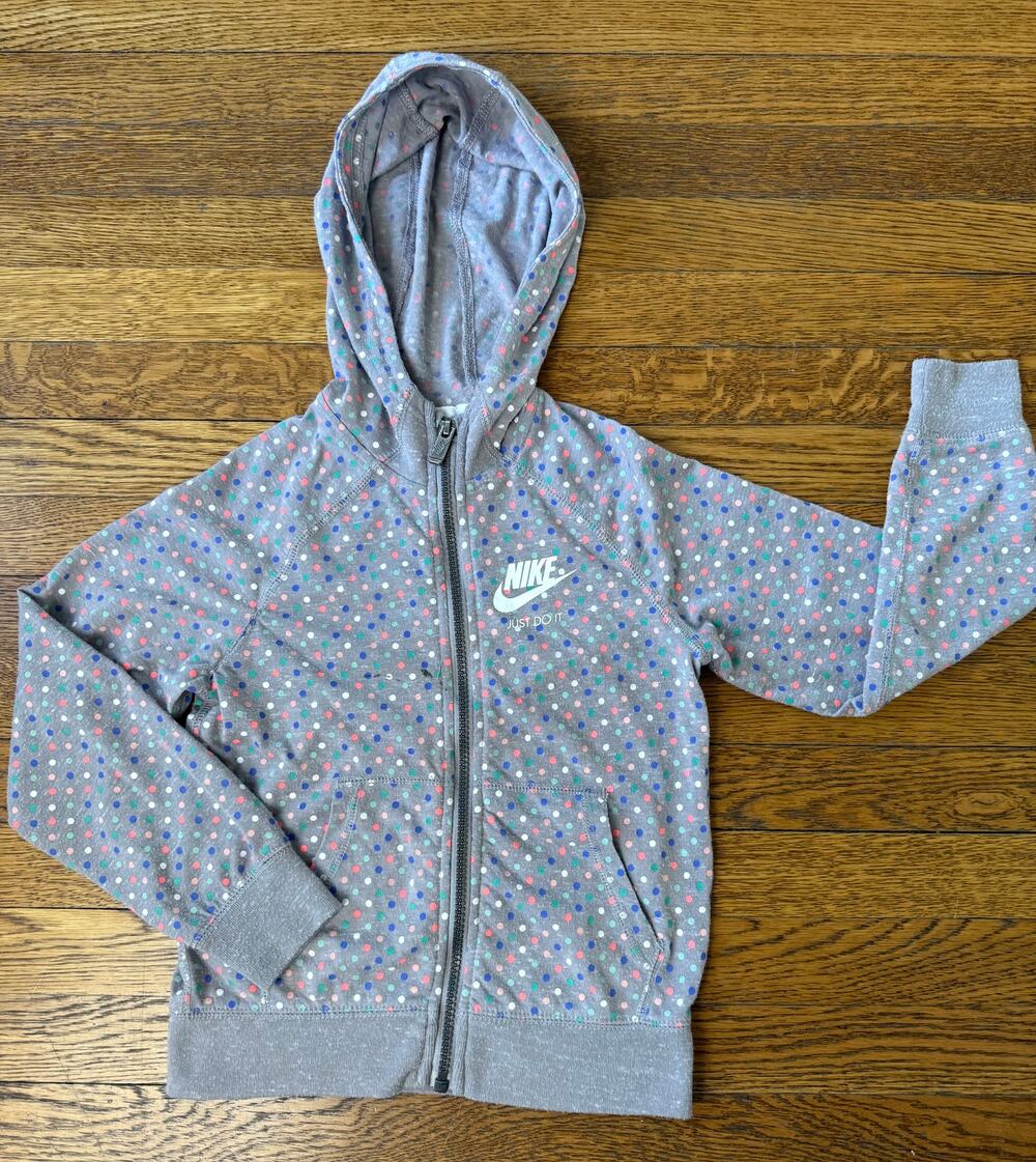 Nike Girls' Dotted Zip Hoodie Sweatshirt Size 6